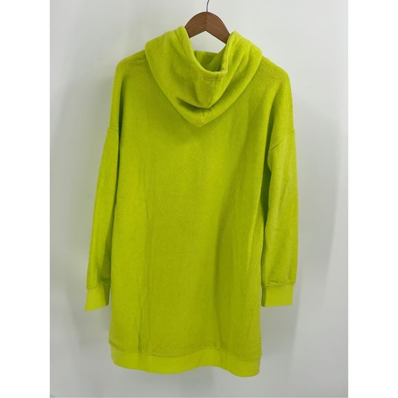 Outerknown Dress Hightide Women’s Size Small Neon Green Yellow Hooded Terry New‎ - Picture 2 of 14
